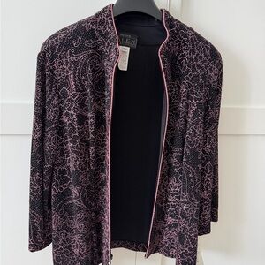 Alex Evenings Black and Pink Patterned Jacket